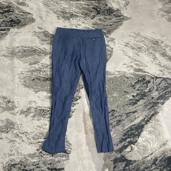 Banana Republic Slim Fit Pants Mens 29x30 Blue Linen Blend Lightweight Twill - Picture 3 of 7